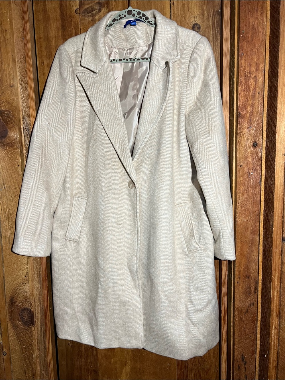 Apt. 9 Cream Single-Button Pea Coat